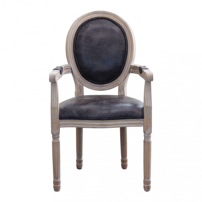 Set 2 Poltrone Constance ecopelle nera moderne per soggiorno