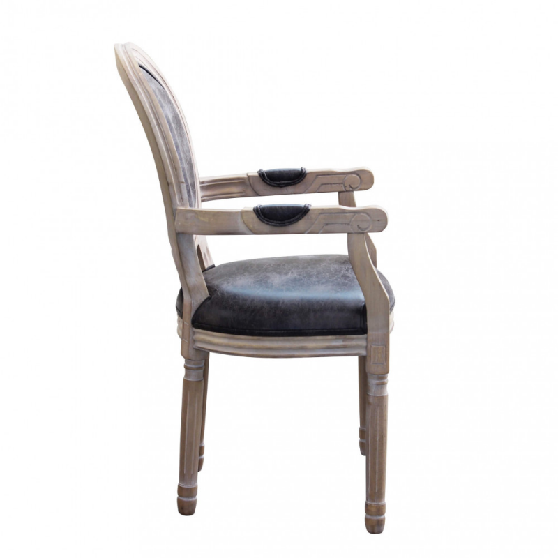 Set 2 Poltrone Constance ecopelle nera moderne per soggiorno