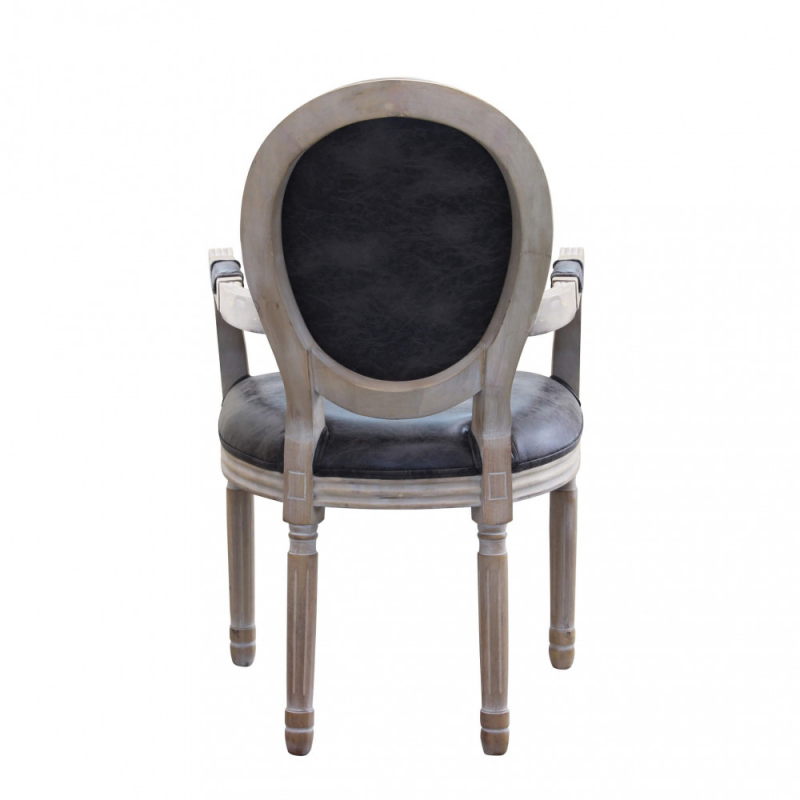 Set 2 Poltrone Constance ecopelle nera moderne per soggiorno