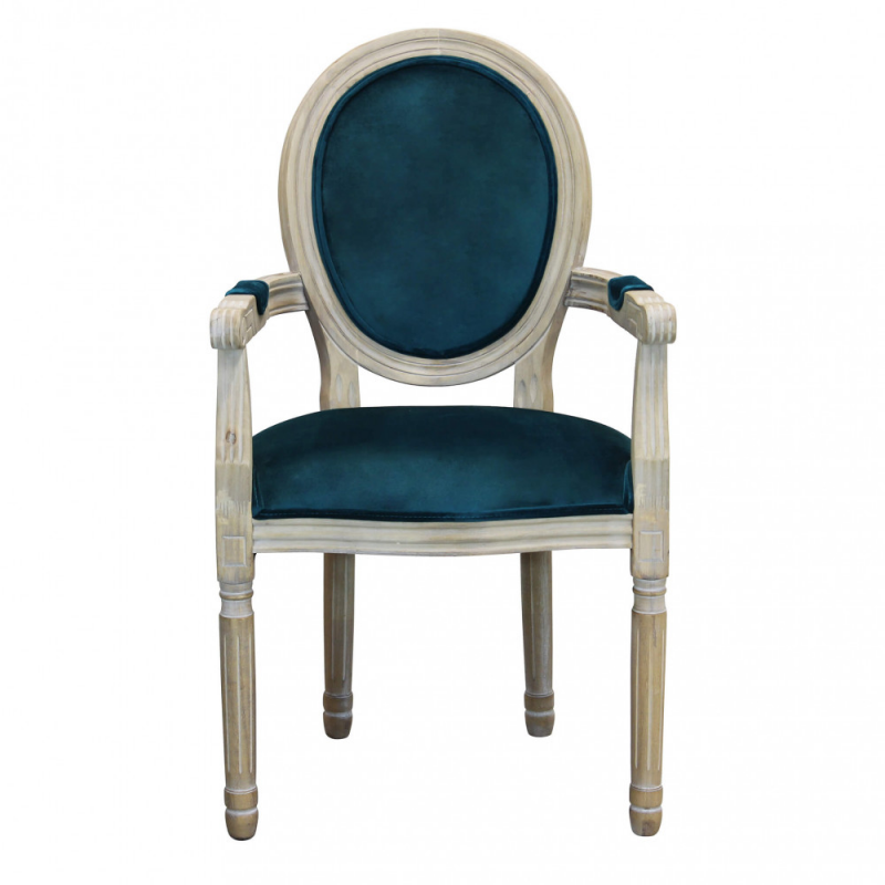 Set 2 poltrone Constance velluto blu moderne per salotto