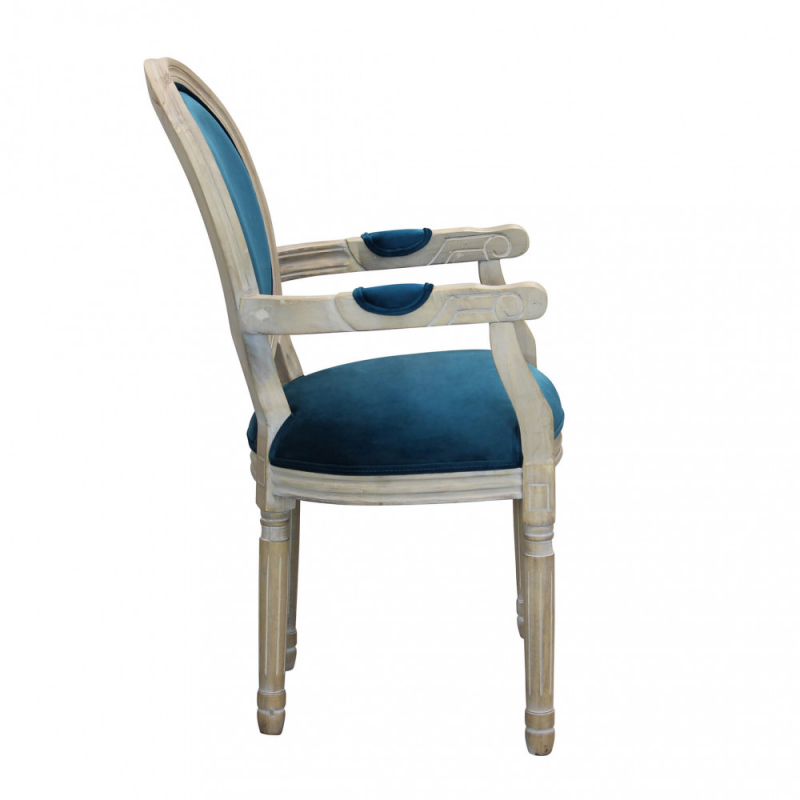 Set 2 poltrone Constance velluto blu moderne per salotto