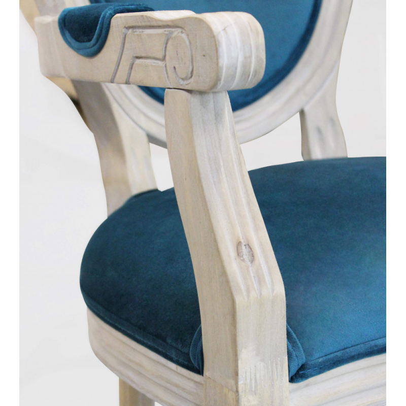 Set 2 poltrone Constance velluto blu moderne per salotto