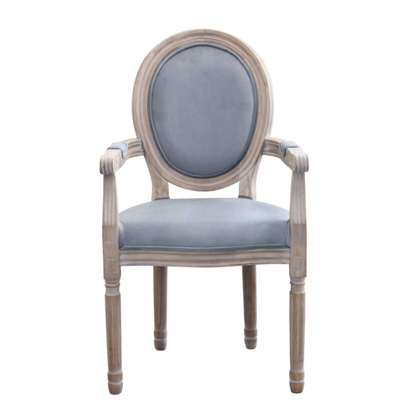 Set 2 poltrone Constance velluto grigio moderne e confortevoli