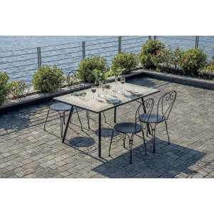 Zoom Tavolo Mosaico 150x90 Ferro Nero Moia