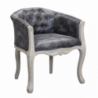 Set 2 poltrone Coreen ecopelle vintage grigio imbottite eleganti