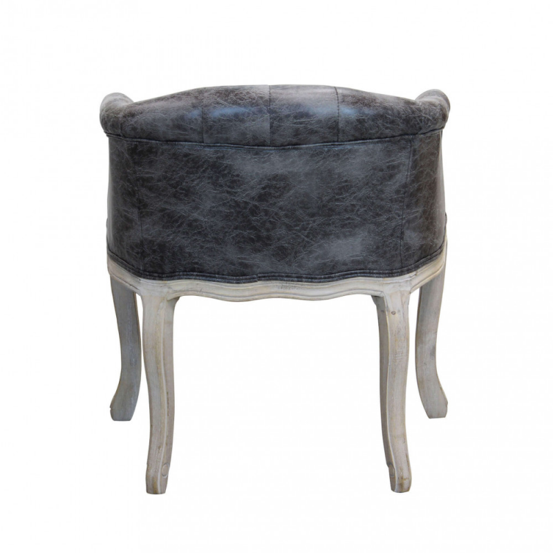 Set 2 poltrone Coreen ecopelle vintage grigio imbottite eleganti