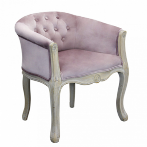Set 2 poltrone Coreen velluto rosa imbottite eleganti moderne
