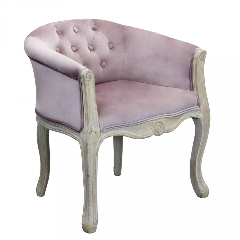 Set 2 poltrone Coreen velluto rosa imbottite eleganti moderne