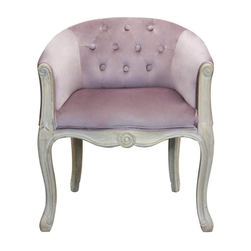 Set 2 poltrone Coreen velluto rosa imbottite eleganti moderne