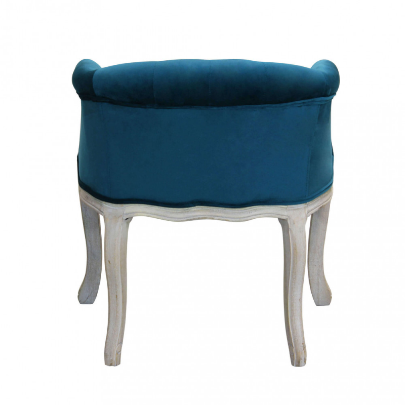 Set 2 Poltrone Coreen in velluto blu classiche per soggiorno