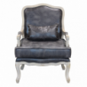 Poltrona Christy in ecopelle vintage grigio classica soggiorno