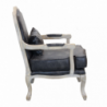 Poltrona Christy in ecopelle vintage grigio classica soggiorno