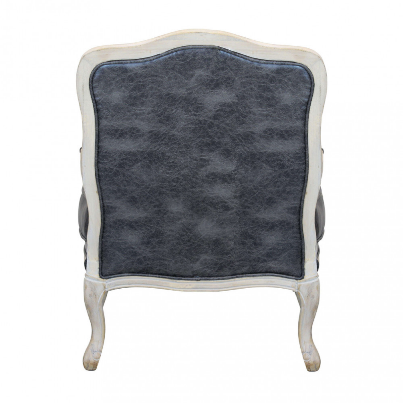 Poltrona Christy in ecopelle vintage grigio classica soggiorno