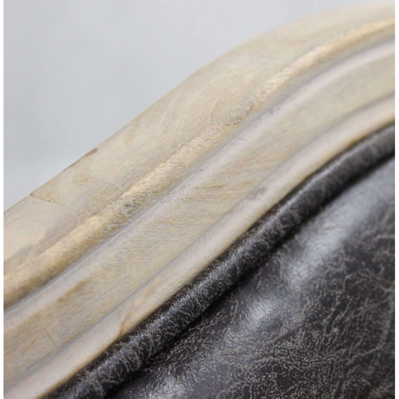 Poltrona Christy in ecopelle vintage grigio classica soggiorno