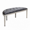 Set 2 Panche Margi in ecopelle vintage grigio per soggiorno