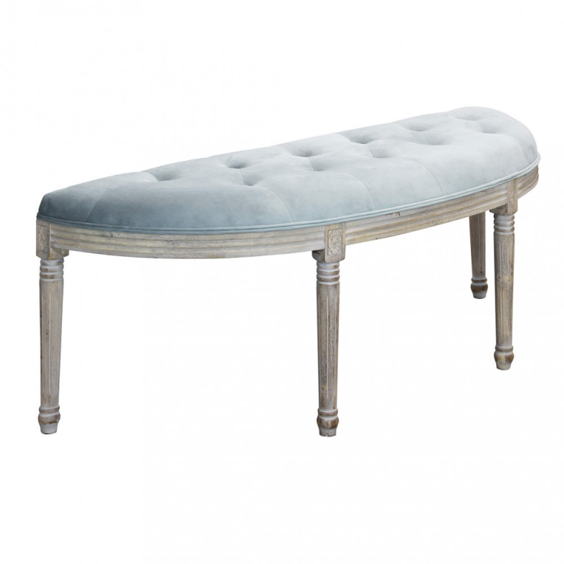 Set 2 panche Margi in velluto grigio moderne per soggiorno