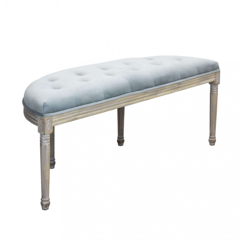 Set 2 panche Margi in velluto grigio moderne per soggiorno