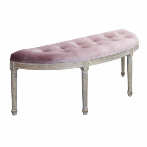 Set 2 panche Margi in velluto rosa moderne per soggiorno