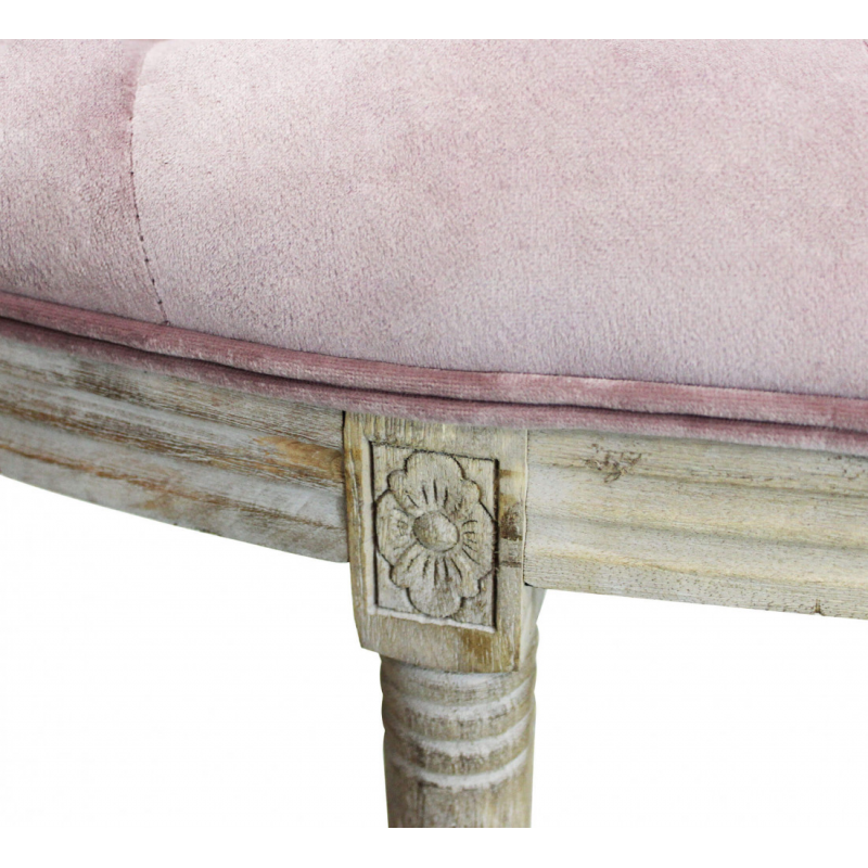 Set 2 panche Margi in velluto rosa moderne per soggiorno