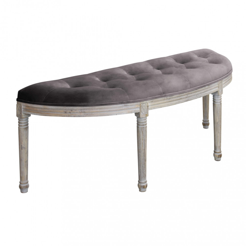 Set 2 panche Margi in velluto taupe moderne per soggiorno