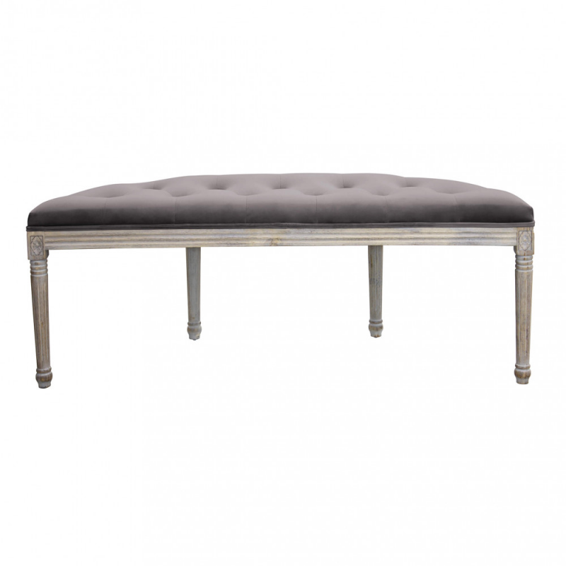 Set 2 panche Margi in velluto taupe moderne per soggiorno