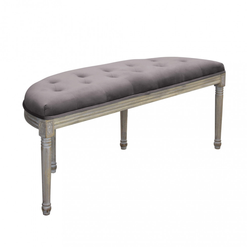 Set 2 panche Margi in velluto taupe moderne per soggiorno