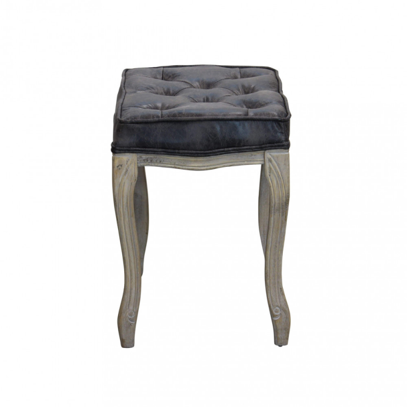 Set 2 sgabelli Marly in ecopelle vintage grigio per soggiorno