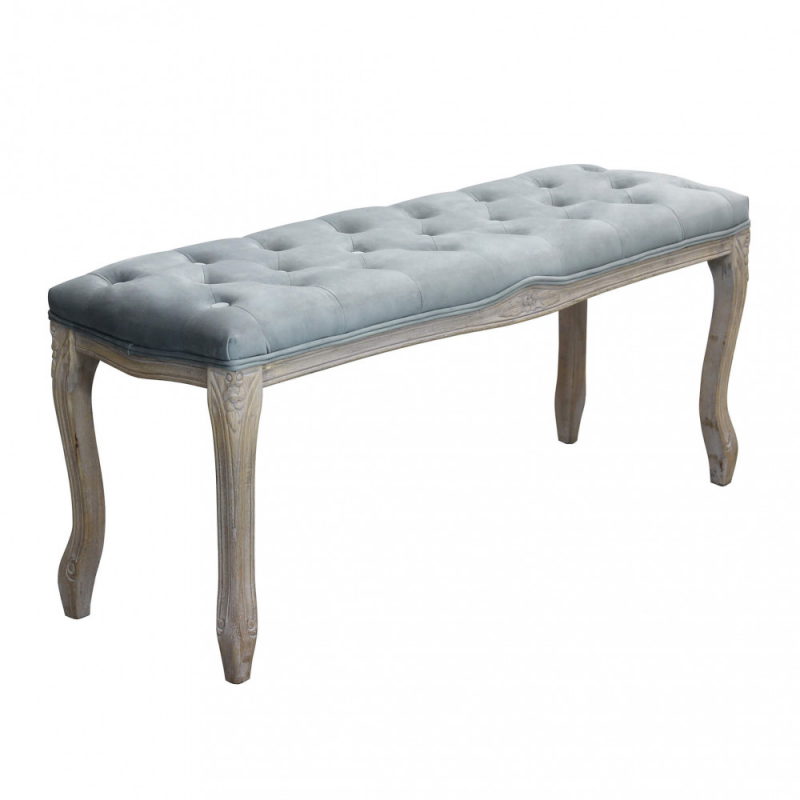 Set di 2 panca Misty in velluto grigio per casa e giardino