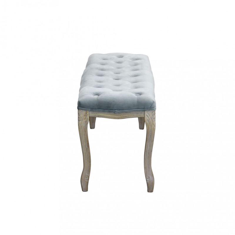 Set di 2 panca Misty in velluto grigio per casa e giardino