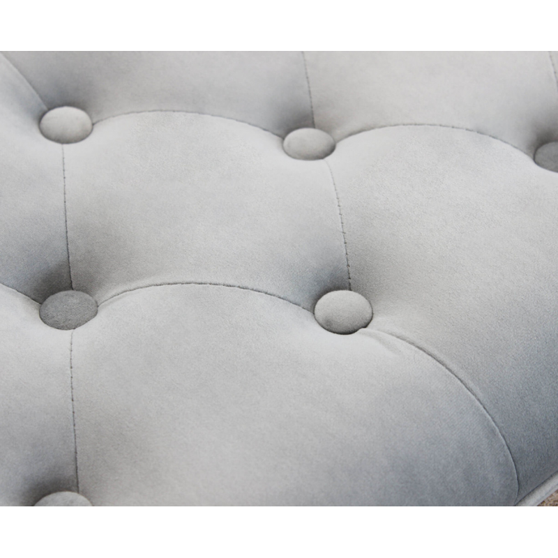 Set di 2 panca Misty in velluto grigio per casa e giardino
