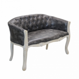 Divano Coleman in ecopelle vintage grigio moderno soggiorno