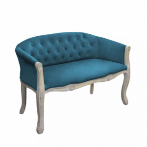 Divano Coleman in velluto blu moderno per soggiorno elegante
