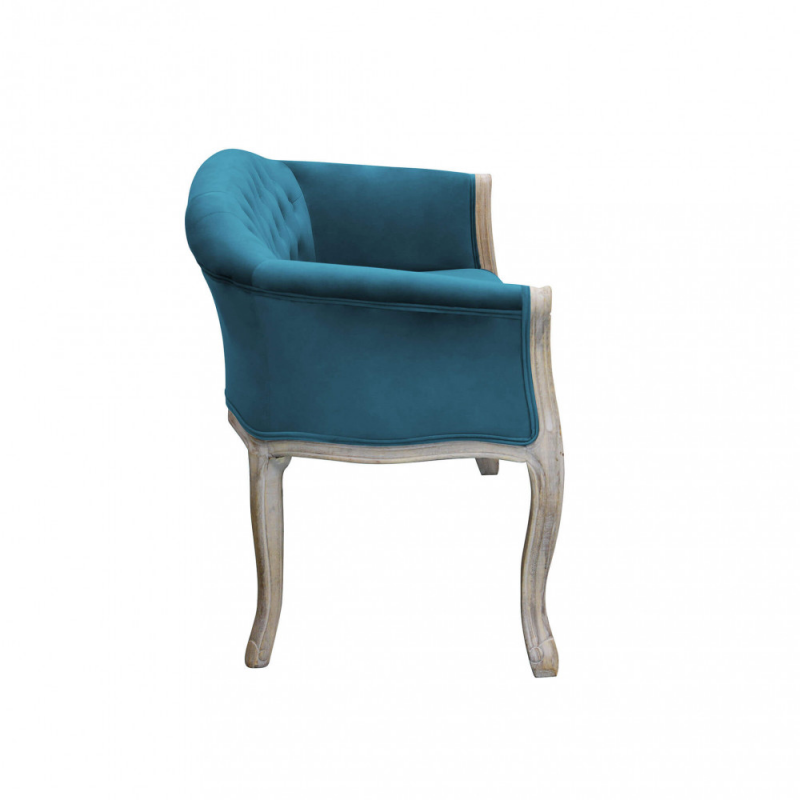 Divano Coleman in velluto blu moderno per soggiorno elegante