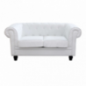 Divano 2 posti Chesterfield in ecopelle bianco elegante