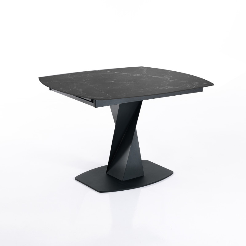 Tavolo Allungabile Twisted Black Marble 100 X 110 H.13 Cm