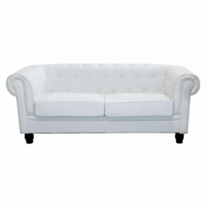 Zoom DIVANO 3 POSTI CHESTERFIELD IN ECOPELLE BIANCO