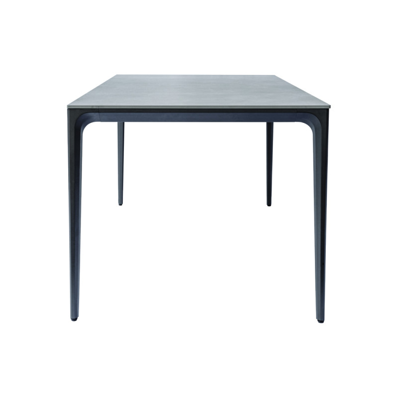 Tavolo Alghero 180x90 Alluminio Antracite Piano Gress Grigio Moia