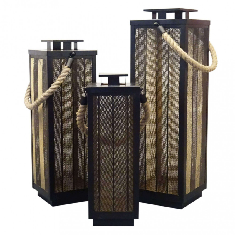 SET DI 3 LANTERNE IN METALLO CLARISSE