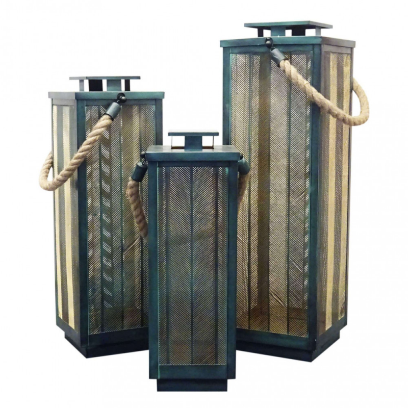 SET DI 3 LANTERNE IN METALLO CLARISSE