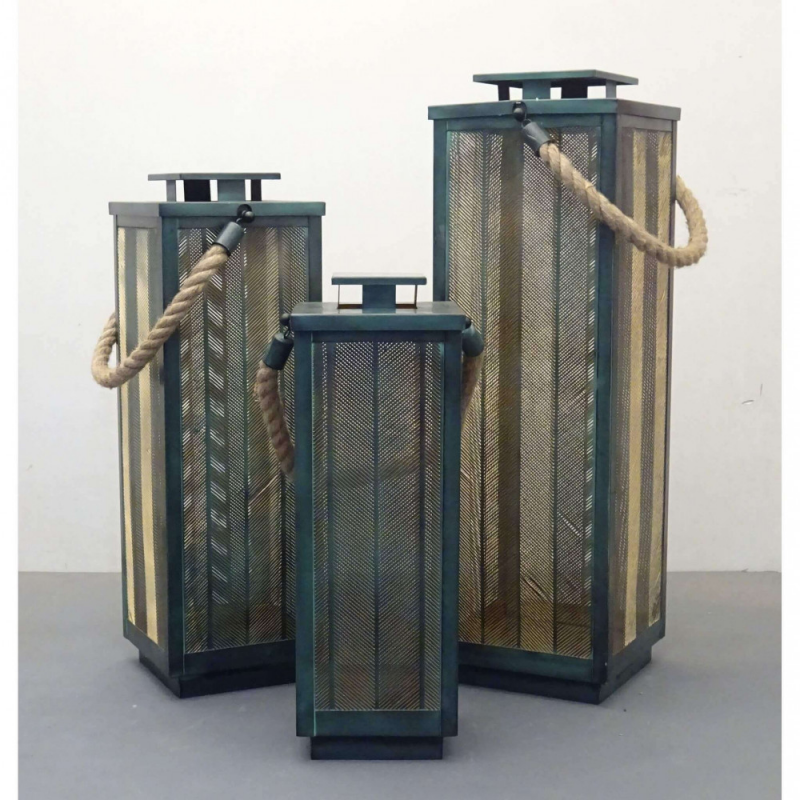 SET DI 3 LANTERNE IN METALLO CLARISSE