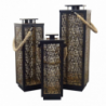SET DI 3 LANTERNE IN METALLO DAHLIA