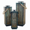 Set 3 lanterne in metallo Danielle eleganti per casa e giardino