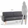 Divano letto Dede Tomasucci grigio clic clac L190×P90×H80 cm — levantshop.live