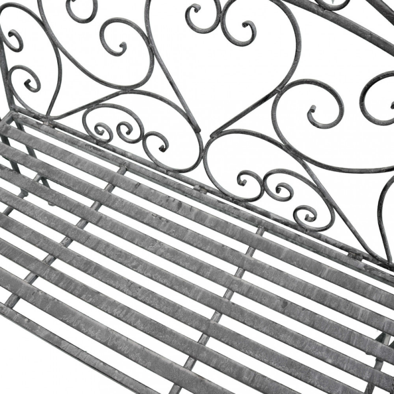 Panca Dollie bianco ossidato in ferro per giardino e terrazzo