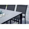 Tavolo Alghero 180x90 Alluminio Antracite Piano Gress Grigio Moia