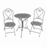 Set 3 Bistro Jeanette bianco ossidato elegante per giardino
