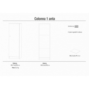 Zoom COLONNA a 1 ANTA EUCALIPTO