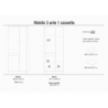 MOBILE a 3 ANTE con 1 CASSETTO EUCALIPTO