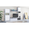 PARETE SOGGIORNO ROOMY BIANCO E GRIGIO EFFETTO CEMENTO
