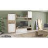 Parete soggiorno Roomy bianco e rovere chiaro moderna